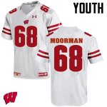 Youth Wisconsin Badgers NCAA #68 David Moorman White Authentic Under Armour Stitched College Football Jersey ZJ31B06EQ